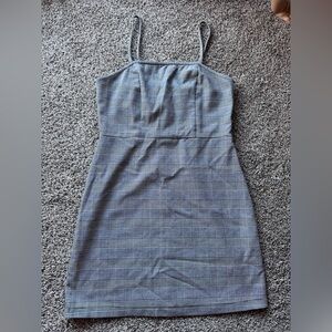 Forever 21 Black & White Plaid Spaghetti Strap Mini Dress